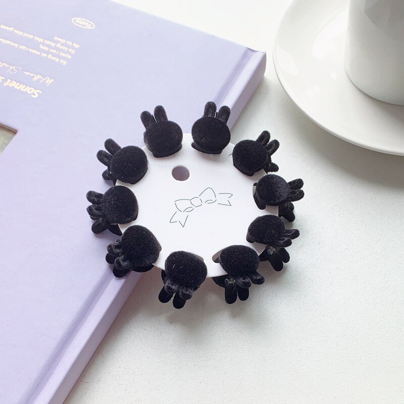 10/1Pcs Velvet Hair Claw Heart-shape Hair Clip Women Mini Size Claw Clip Solid Color Hairpin Barrettes Headwear Hair Accessories