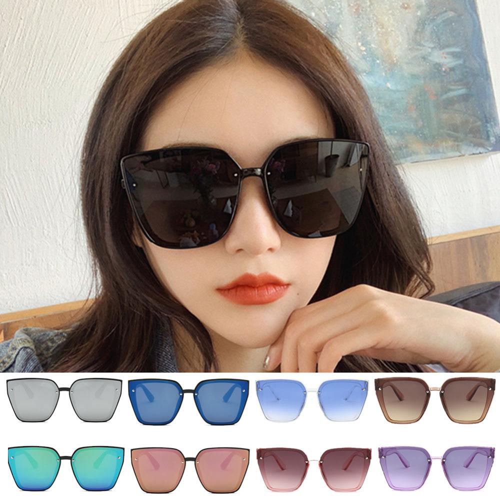 Kvinder fashionable retro alsidige solbriller stor ramme tynd ansigt solbrille