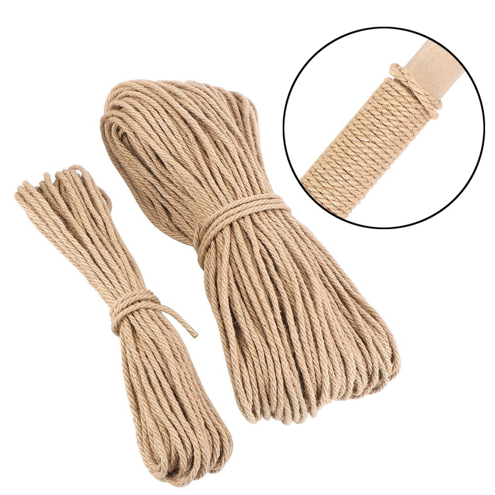 20M/50M/100M Natural Sisal Rope Cat Climbing Frame DIY Desk Legs Binding Rope Twine For Cat Sharpen Claw Scratching Post Toys