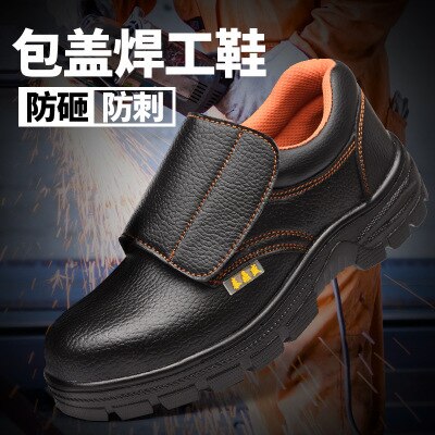 Vinterstøvler til mænd med lav top, skridsikker anti-smashende sikkerhedssko med velcro velcro varmestøvler zapatos de hombre  d1420