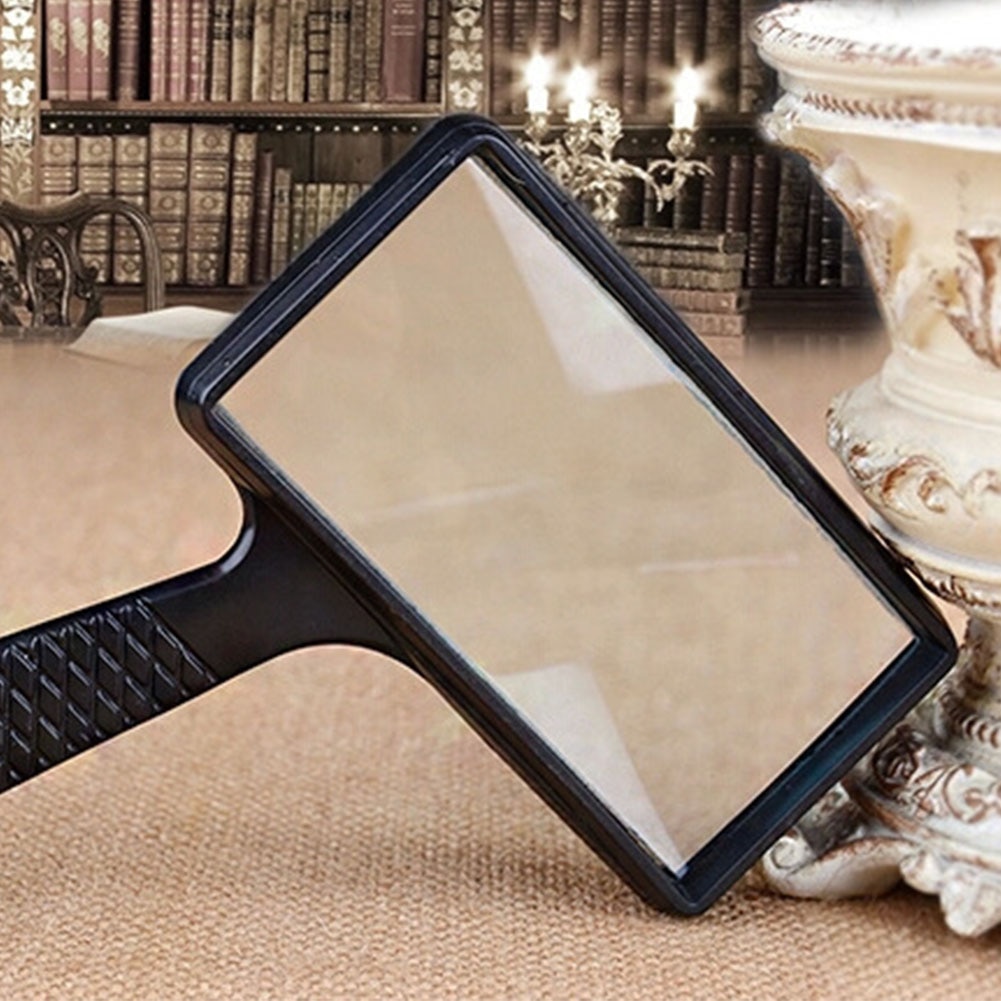 5X Multi Use Jewelry Identify Hand Loupe Long Handle Magnifier Magnifying Glass Rectangular Shape Pocket Reading Inspection