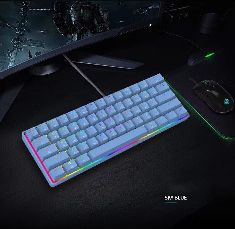 Wired Bluetooth RGB Backlight 2 Modes Bluetooth Wireless Gaming Mechanical Keyboard for PC Royal Kludge: white