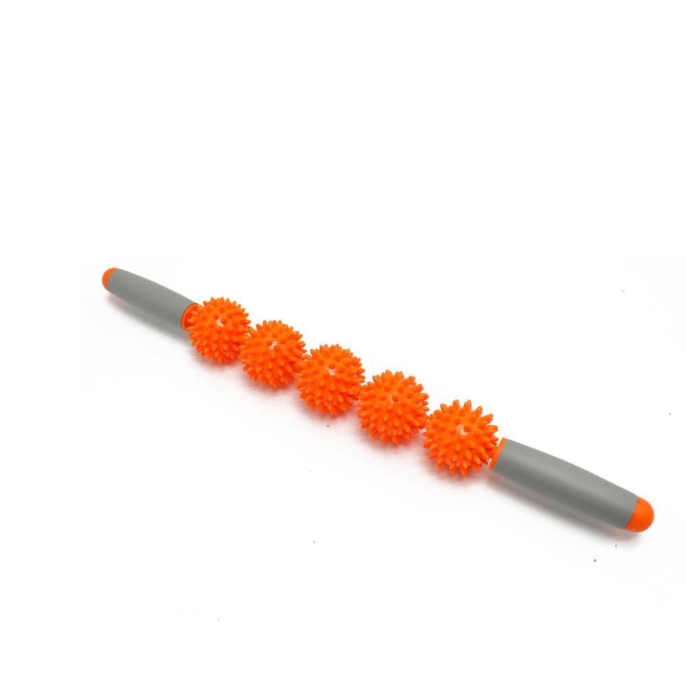 Body Massage Sticks Muscle Roller 5 Spiked Balls Trigger Portable Fitness Leg Arm Muscle Physical Therapy Relieve Yoga Roller: A Orange