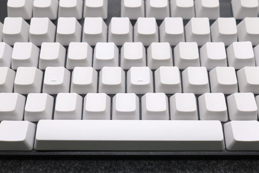 Keycap Set - PBT Plastic - Blank Personality Keycaps - Multicolor Options: White
