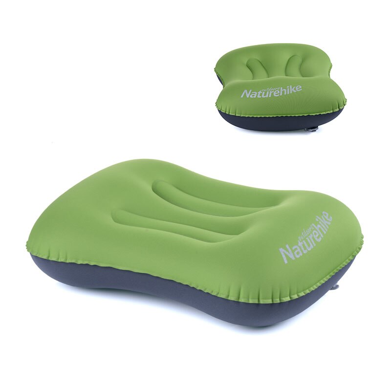 Naturehike Outdoor Camping Inflatable Pillow Travel Pillow Inflatable Cushion Soft Neck Protective Headrest: Green