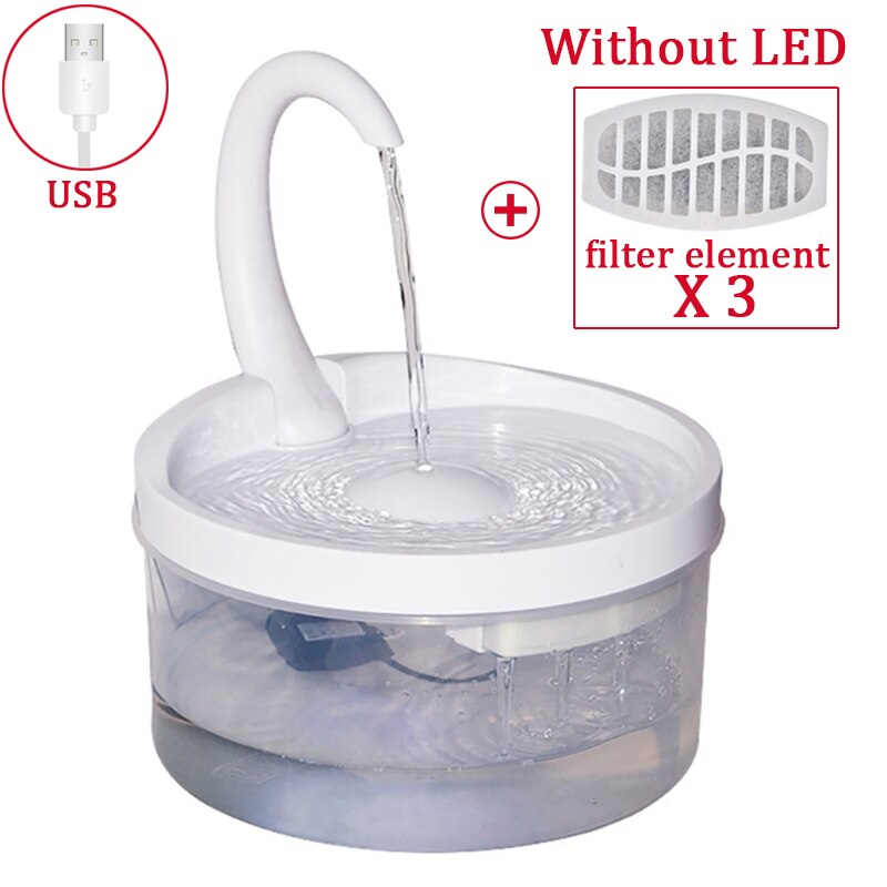Intelligent Cat Drinking Water Fountain Automatic Circulating Water Dispenser: 01-filterx3