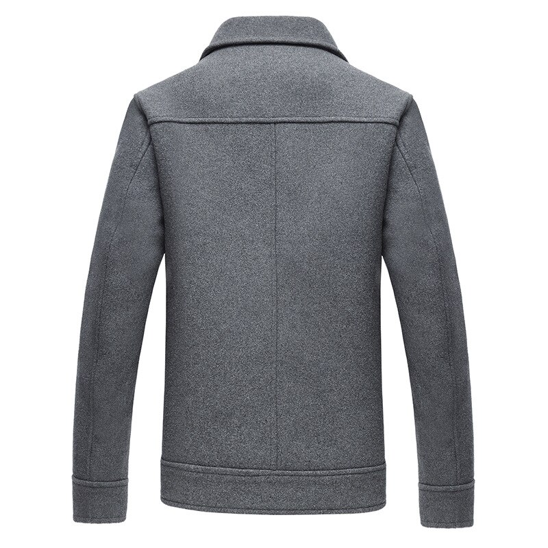 Efterår vinter kort ulden frakke herre slim uld jakke langærmet casual kaki overfrakker mandlige tyk plus size blanding frakke 3xl 4xl