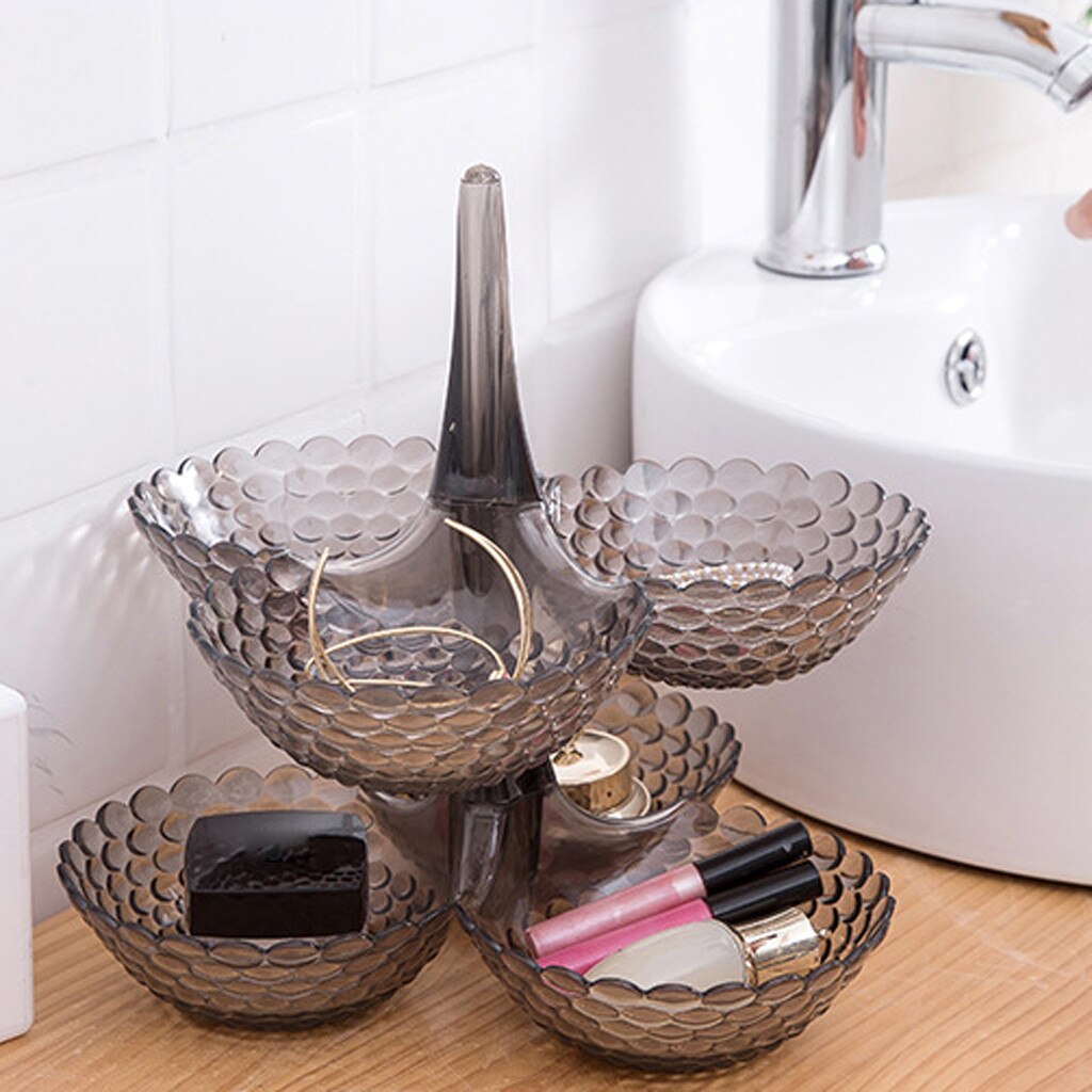 Fruit Plate Containing Multi-Layer Superimposed Candy Plate Dried Fruit Storage Box Container For Snacks Nuts Desserts: Gray 