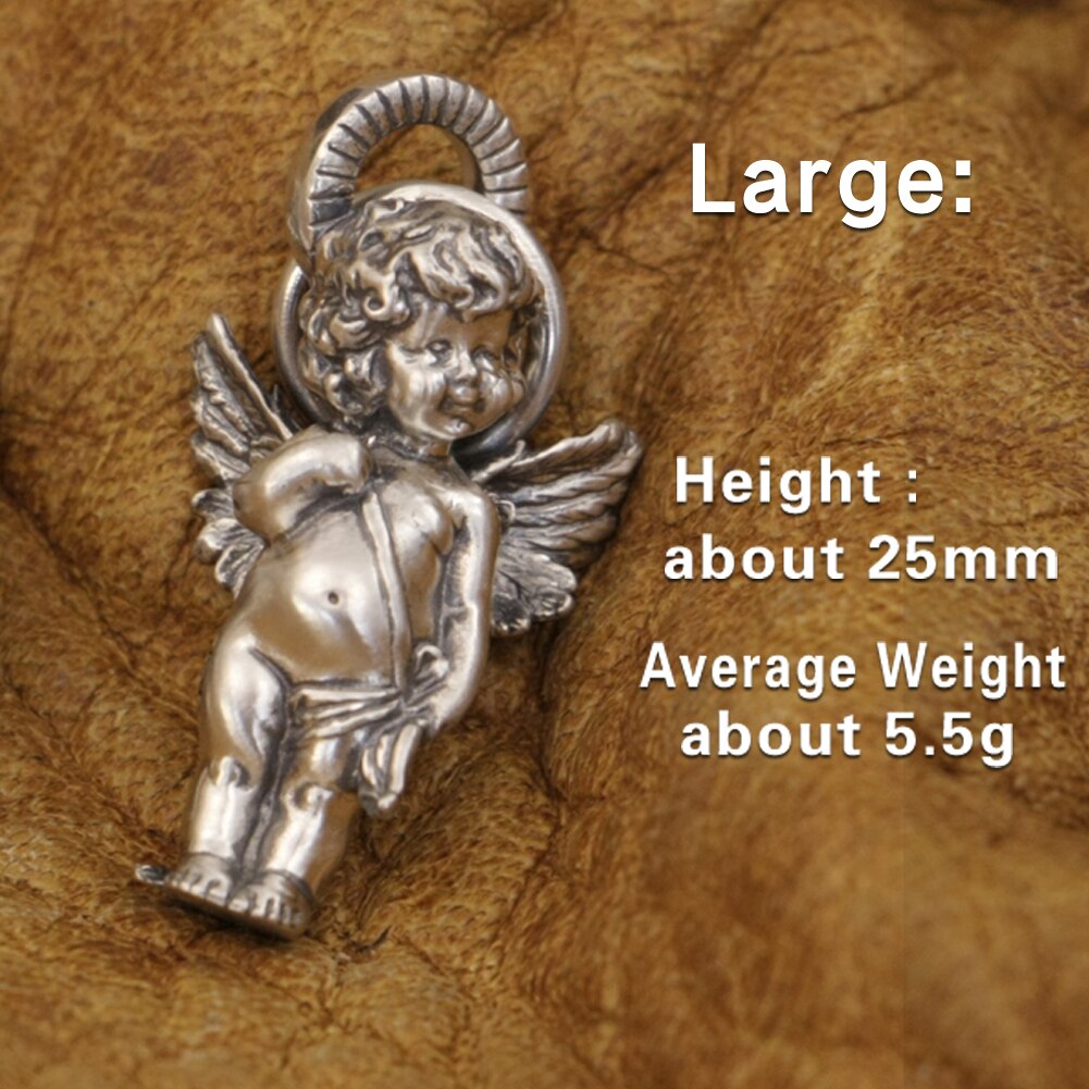 Linsion 925 Sterling Zilver God Van Liefde Cupido Mooie Angel Charms Little Hanger TA317: Large Pendant Only