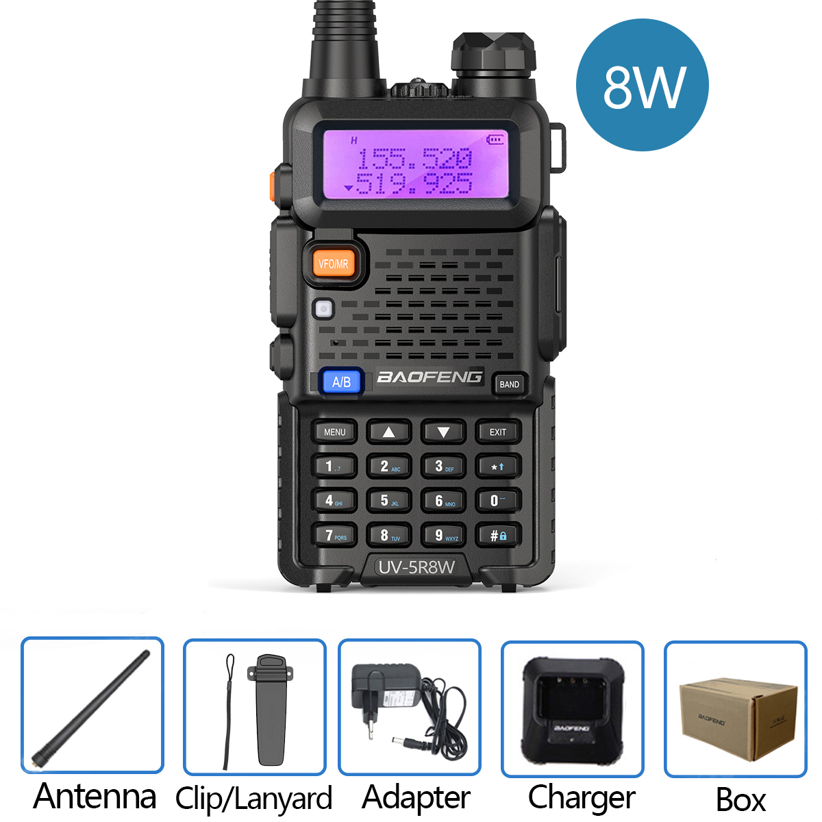Baofeng Walkie Talkie UV 5R 5W 8W Dual Band Ham Two Way Radio Vhf Uhf FM Radio Handheld Transceiver Jagd 16KM: YELLOW / American