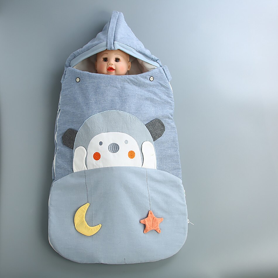 Baby Slaapzak Envelop Voor Ontlading Babyslaapzak Geïntegreerde Winter Dikkere Cartoon Katoen Anti-Kick Baby Deken: B