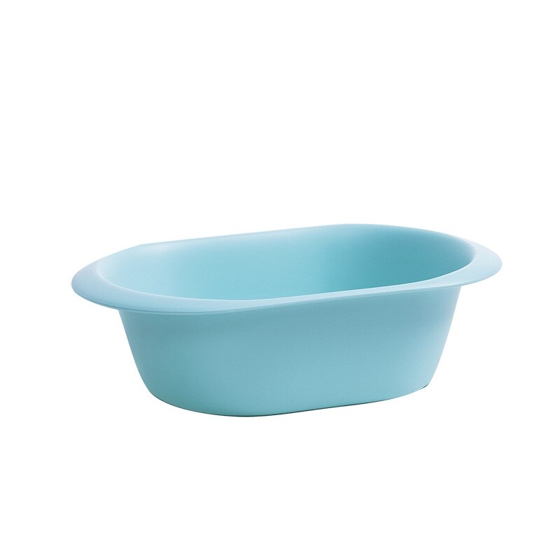 Household Cute Rectangular Runway Washbasin Thick and Sturdy Footbath Wash Vegetables Fruit Cleaning Basin Bathroom Laundry Tub: Light blue