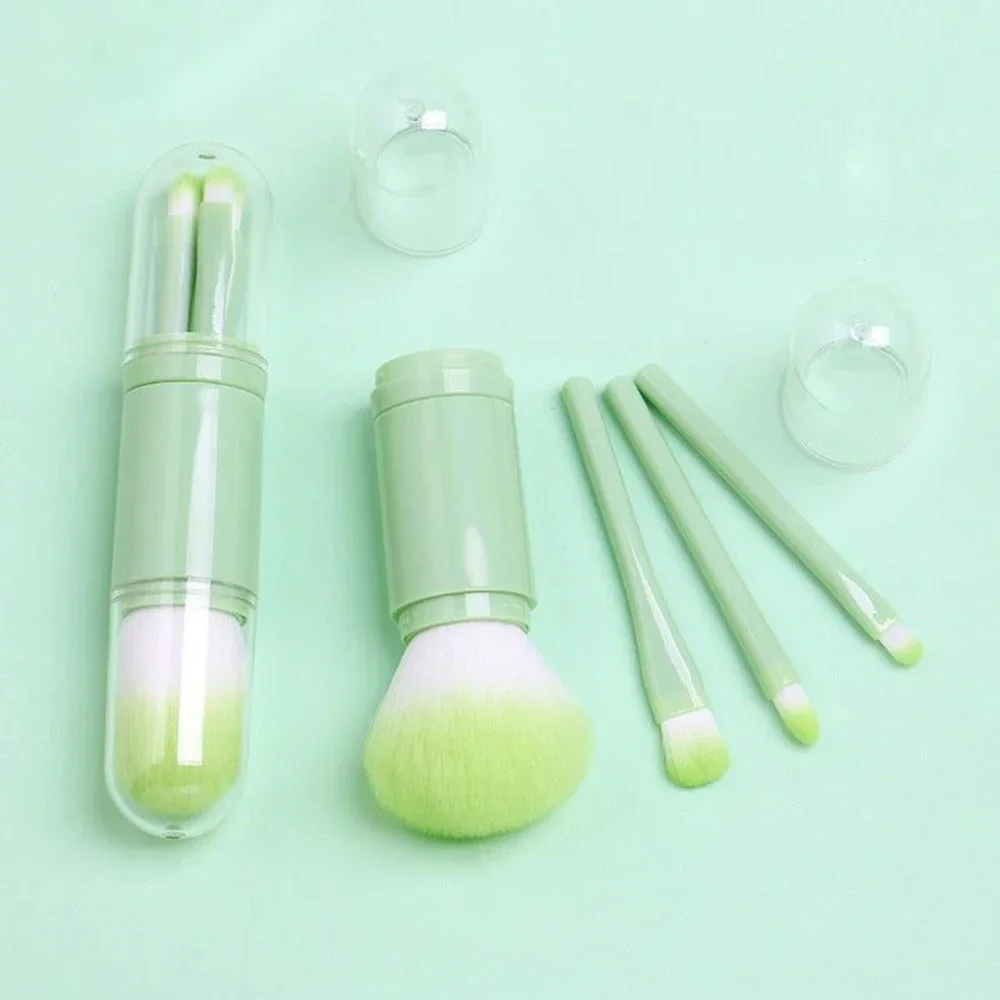 Juego de brochas de maquillaje 4 en 1 portátil multifuncional, escalable, Hash Eye, pincel pequeño de viaje para pintar y tres herramientas de maquillaje de belleza suave
