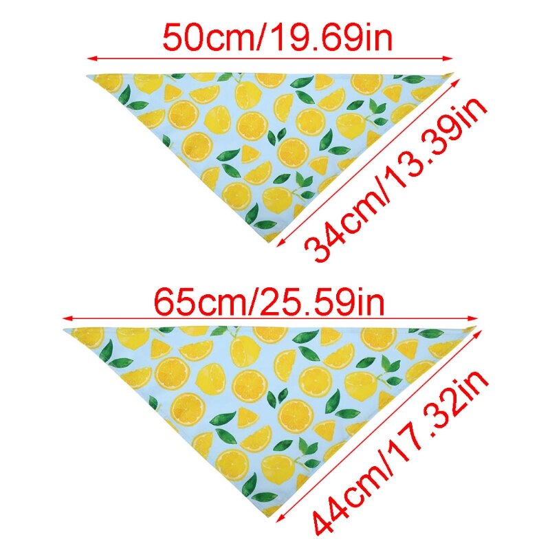 6 uds Fruta de verano impresión lavable perro Baberos con forma triangular del pañuelo bufanda para perros Q0KA
