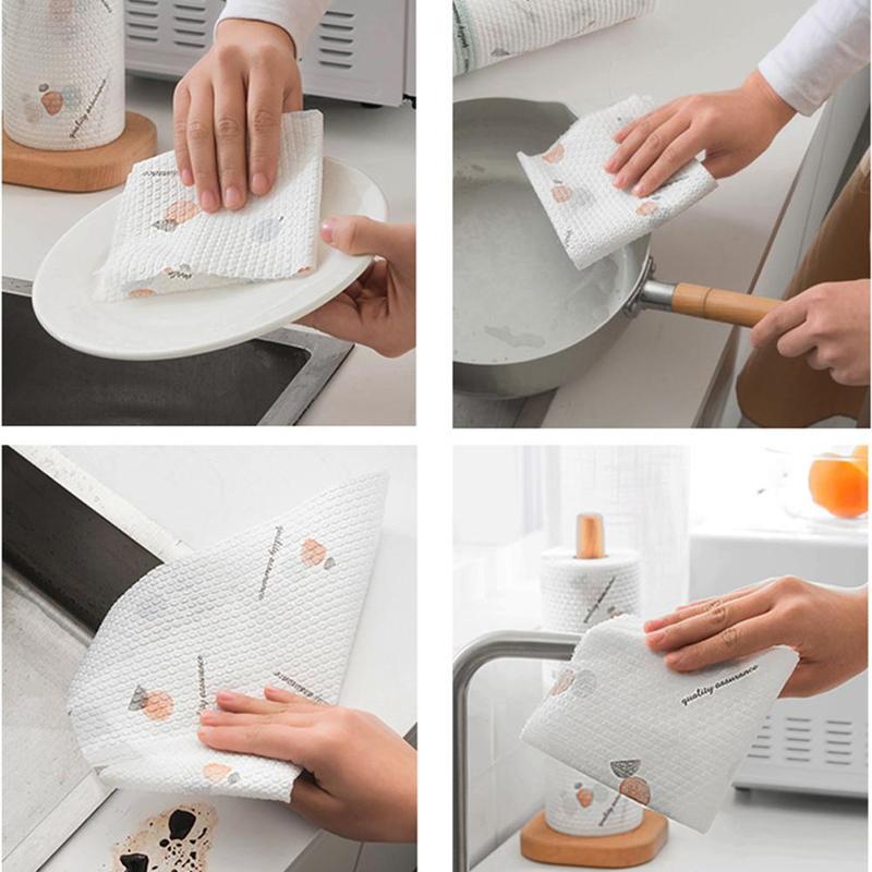 Trapos de limpieza desechables para el hogar, paño de cocina en seco y mojado, lavable, no tejido, C4X3