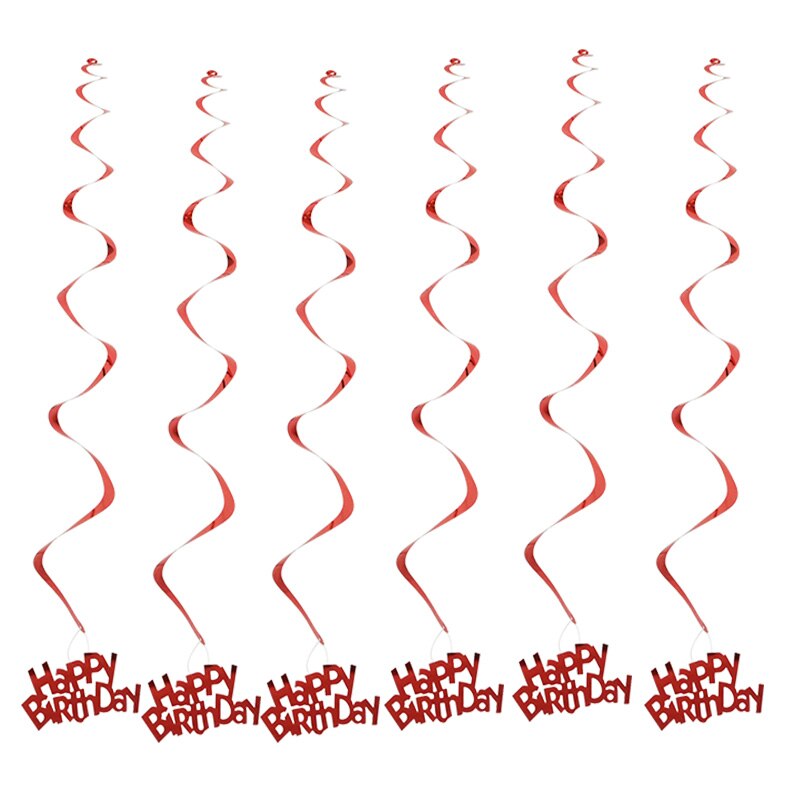 1 set pvc grattis på födelsedagen stjärnor spiral virvel tak hänge dekor bröllop hängande girlanger bunting party födelsedag tillbehör: B04