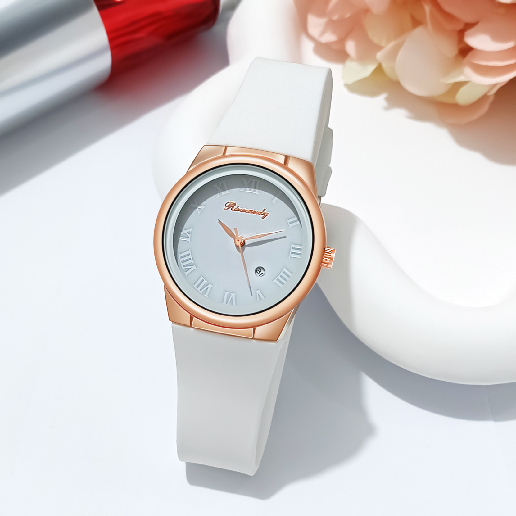 Watches Women Quartz Watch Sports Silicone Strap Ladies Wristwatches Calendar Clock Relogios Feminino Montre Femmes: BRONZE