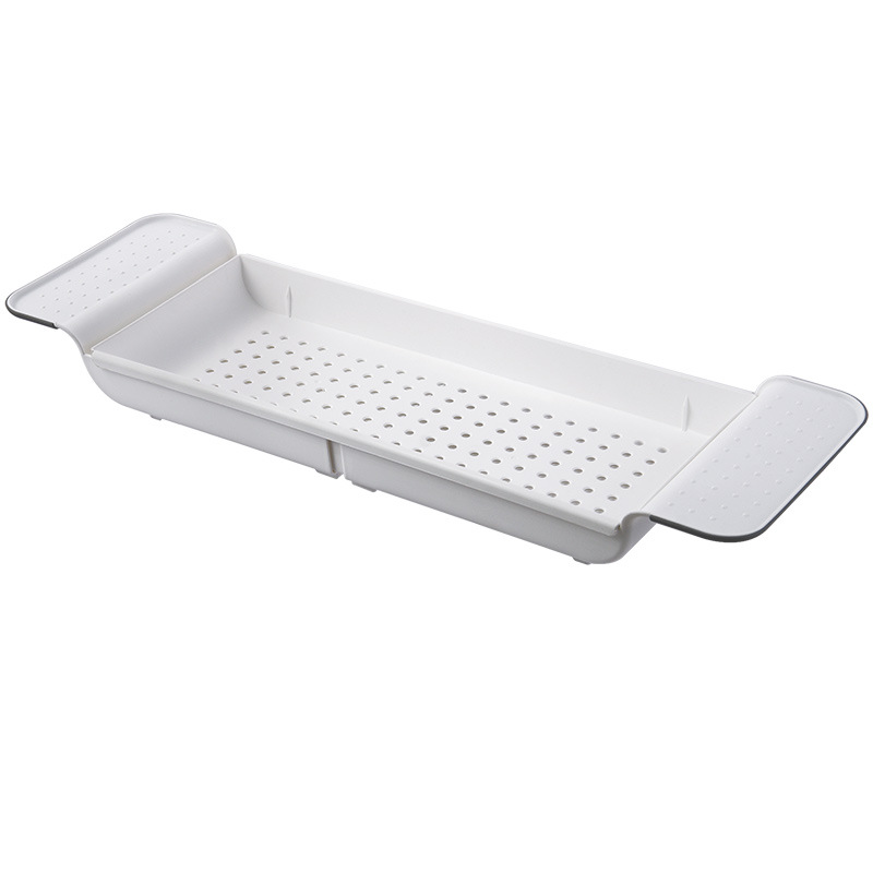 Multifunktionsjusterbart badekar bakke brus vinglas bogholder køkken afløbskurv bathroon tilbehør: Hvid
