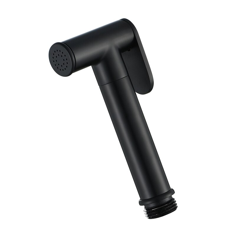 Zwarte handbediende bidetsproeier, douchesproeierset, toiletkraan, douchebidet met slang en houder, badkameraccessoires, huisverbetering