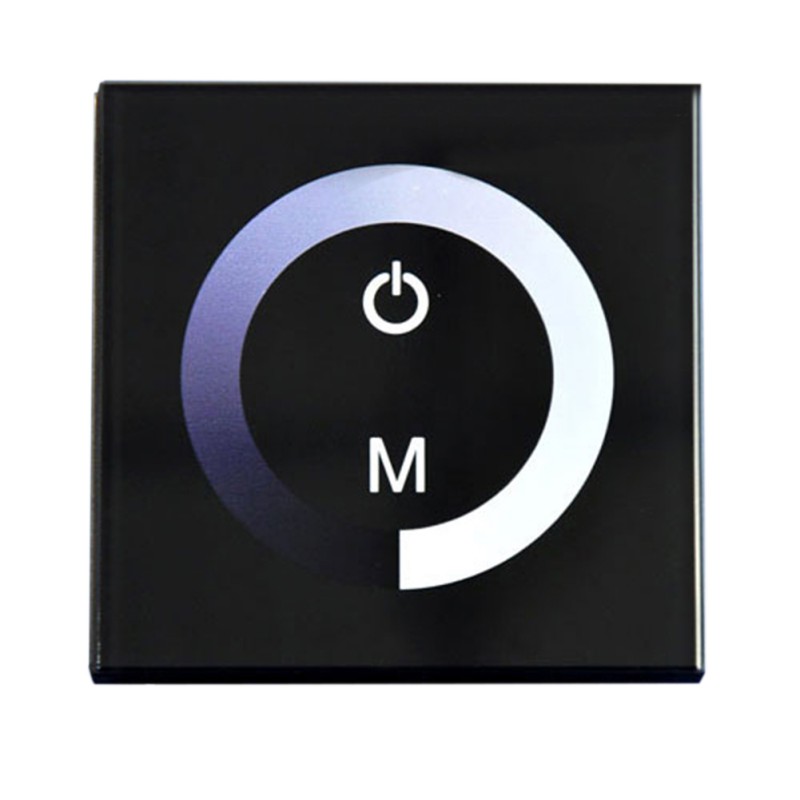 3 Channels Touchable Dimmer Wall Touch Panel Recessed LED Dimmer For Single Color LED Strip DC12-24V 4A /CH: Black