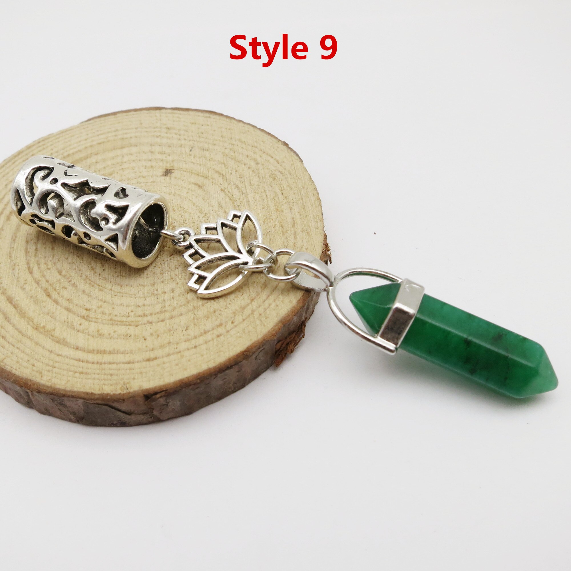 Breloques Viking en cristal pour hommes et femmes, 1 pièce, en spirale, pour tresser la barbe, perles, anneaux tubes, accessoires pour cheveux: 1pcs Style 9