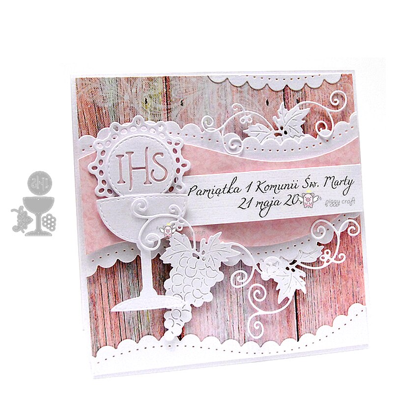 Mmao Artisanat En Métal En Acier De Coupe Meurt IHS lettre feuille tasse Pochoir Pour BRICOLAGE Scrapbooking Papier photo Cartes Gaufrage Meurt
