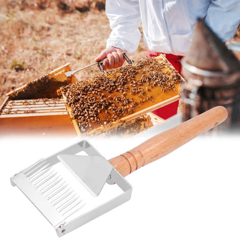 Honey Fork Scraper Shovel Stainless Steel Bee Hive Nest Uncapping Beekeeping Tool Hand Tool