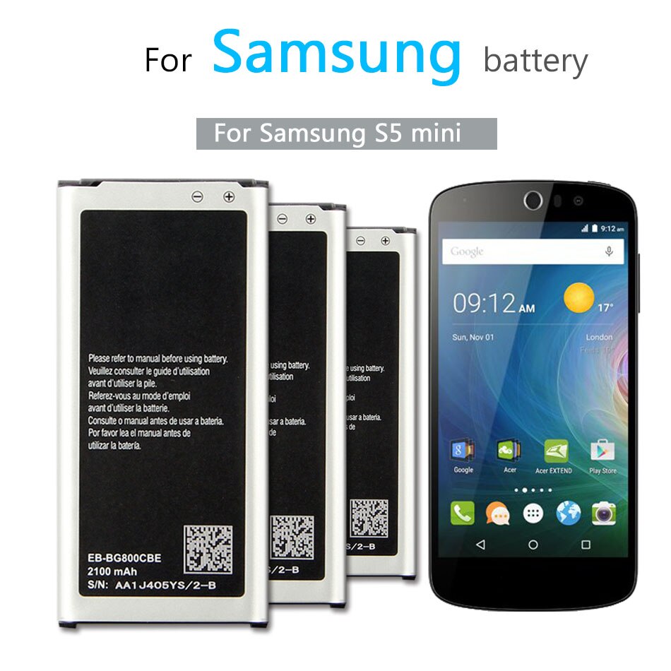 EB-BG800BBE EB-BG800CBE 2100mAh Batterie für Samsung GALAXY S5 Mini S5MINI SM-G800F G870A G870W Handy Batteria + Code