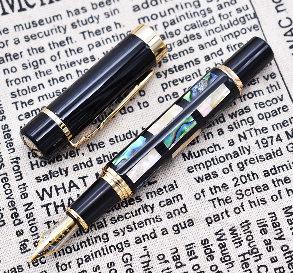 Jinhao Fountain Pen Bright Pearl Green Sea Shell Pattern , Medium Nib Writing Pen Big Size Business Office School Supplies