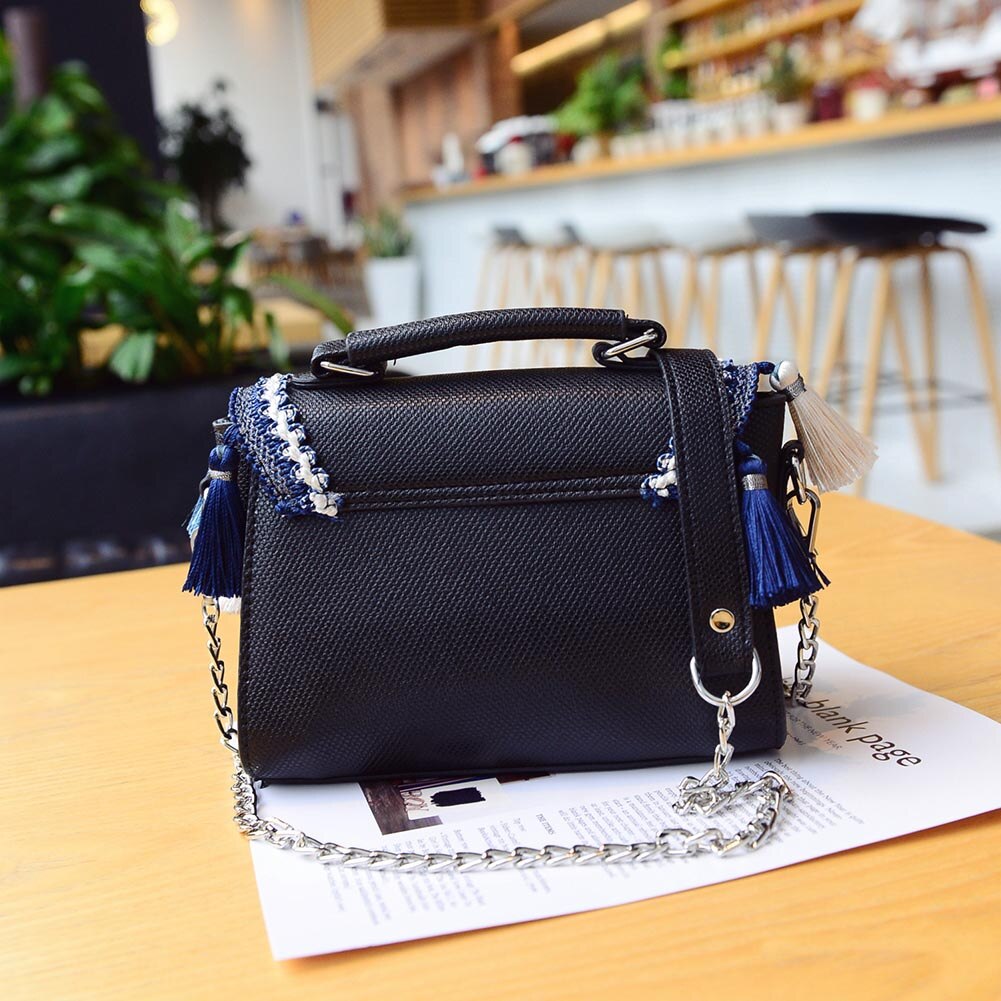 Quaste Schulter Bote Tasche Frauen Mädchen Kleine Quadrat Jahrgang Kette Umhängetasche Einkaufen Handtasche Bolsas Feminina Mujer