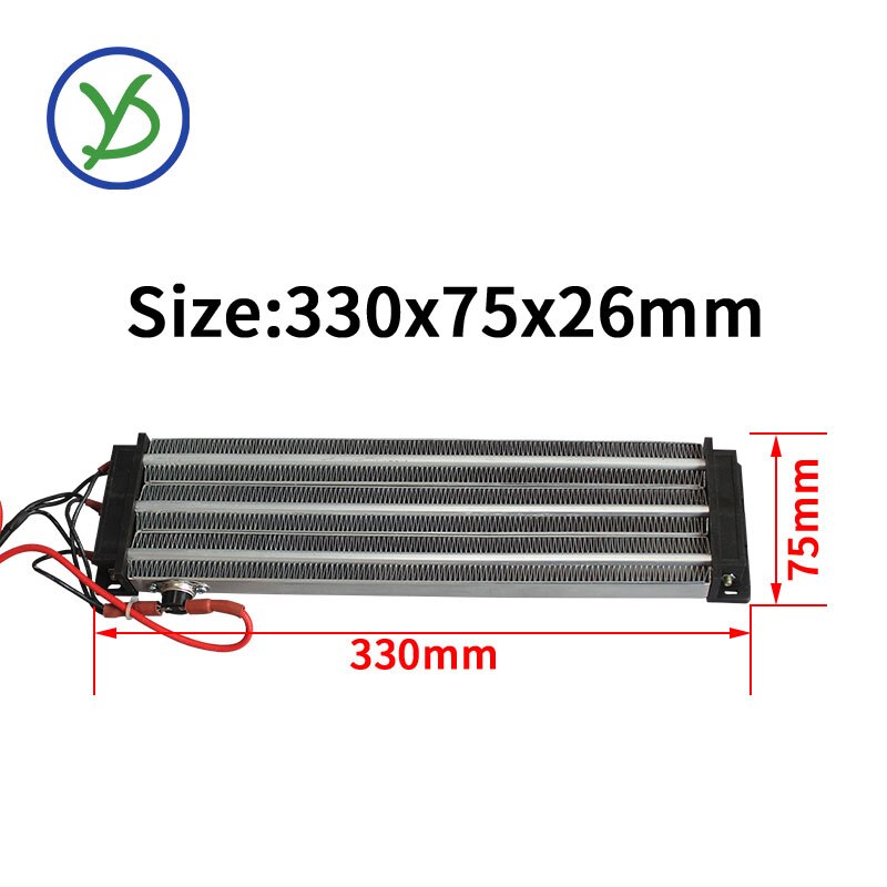 2500W 220V AC DC Industrial heater PTC ceramic air heater Electric heater Insulated 330*76mm with thermostat protector