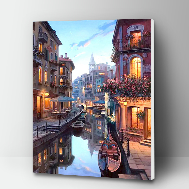 Paint Painting By Numbers Scenery Venice On Canvas Acrylic Coloring Art Pictures For Living Room Wall Adults Drawing One Piece