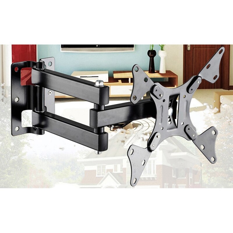 12-37Inch Retractable TV Wall Mount Bracket Loading 15Kg Full Motion Bracket Mount for Flat Sn Up To 200X200Mm