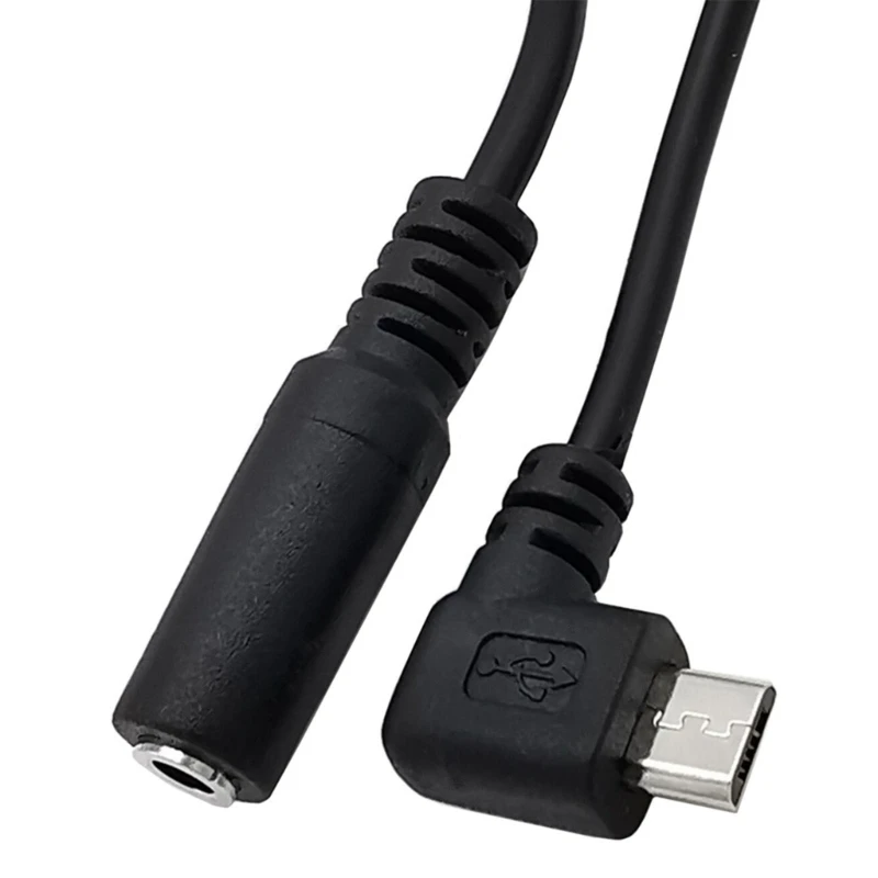 Micro USB Male to 3.5mm Adapter Cable Connector Adapter Cable 0.15M