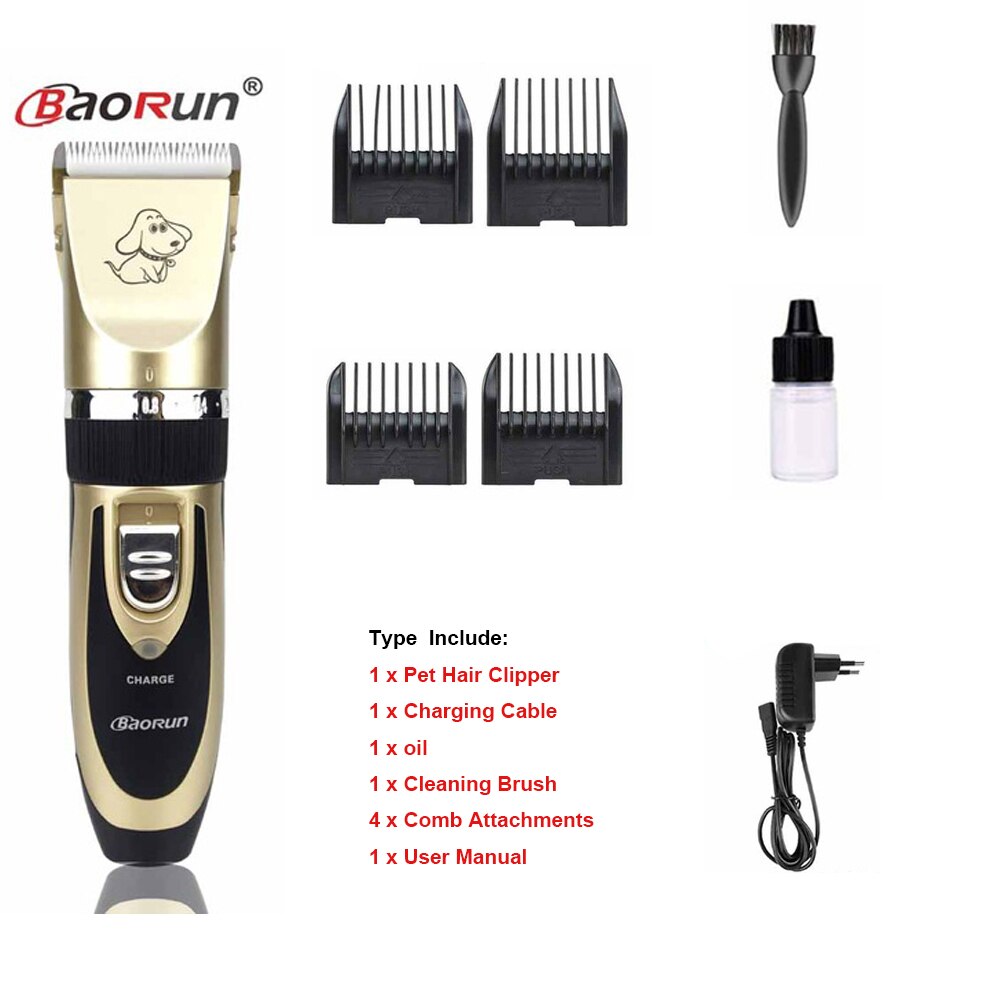 Grooming Kit Rechargeable Pet Dog Cat Hair Trimmer Electrical Clipper Shaver Set Haircut Machine: A