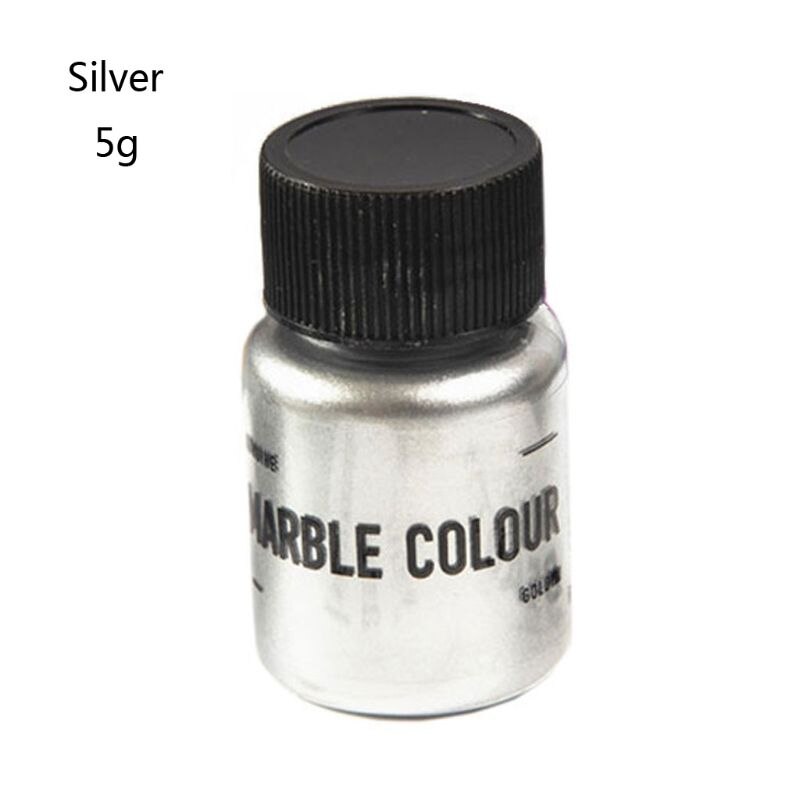 Pigment métallique en résine époxy 15g, Colorant à paillettes, marbre, pour la fabrication de bijoux: Silver