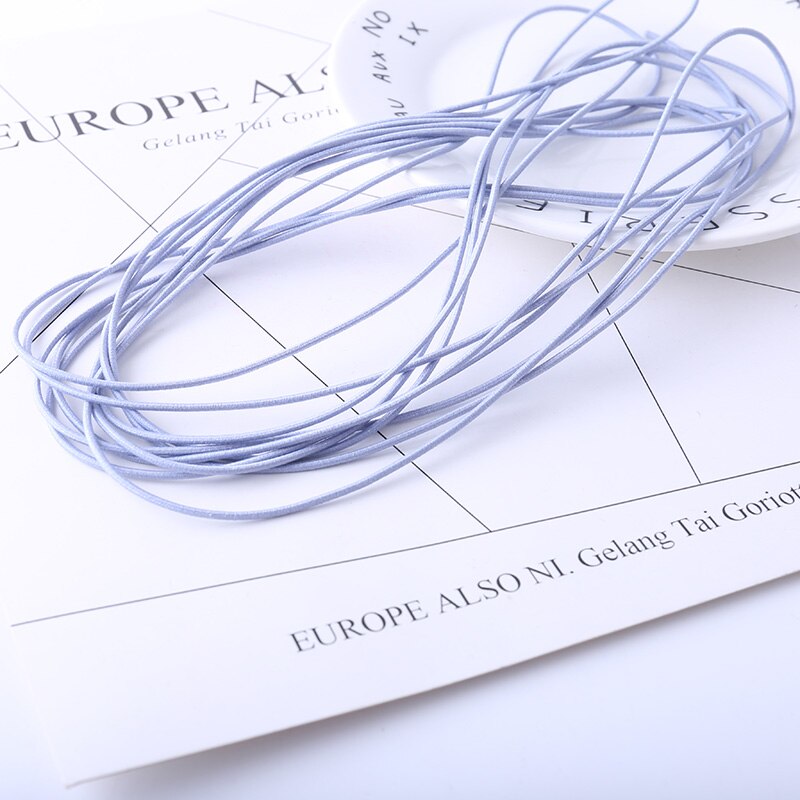 5 m 2mm farve runde is silke elastisk bånd elastisk høj rund elastisk reb gummibånd diy sy tilbehør: F
