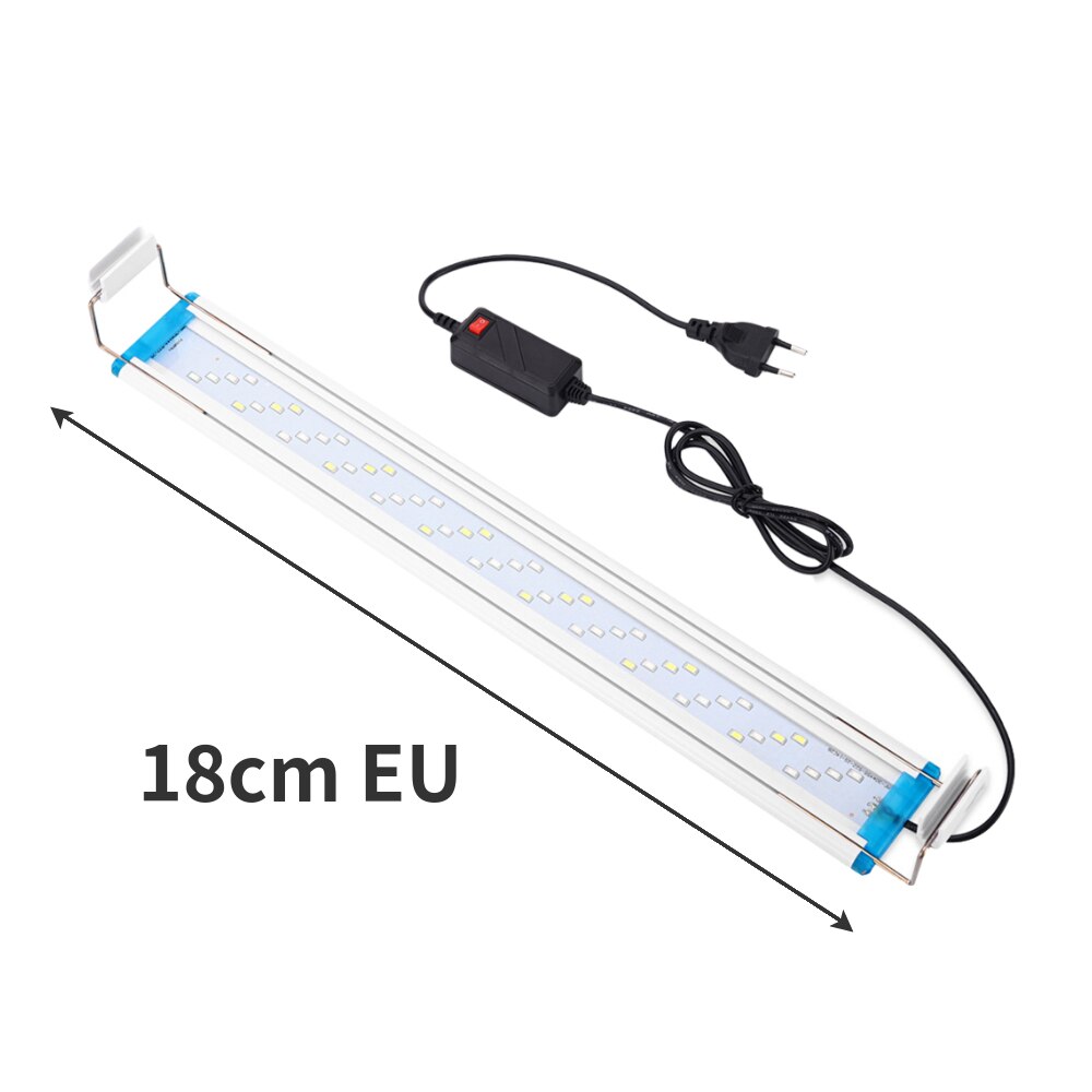 Aquarium Light Bar LED Fish Tank Slim Clip Lamp Pro Plant Growing Lighting EU US Aquatic Landscape Decor 18-58cm Extensible Lamp: 18CM EU