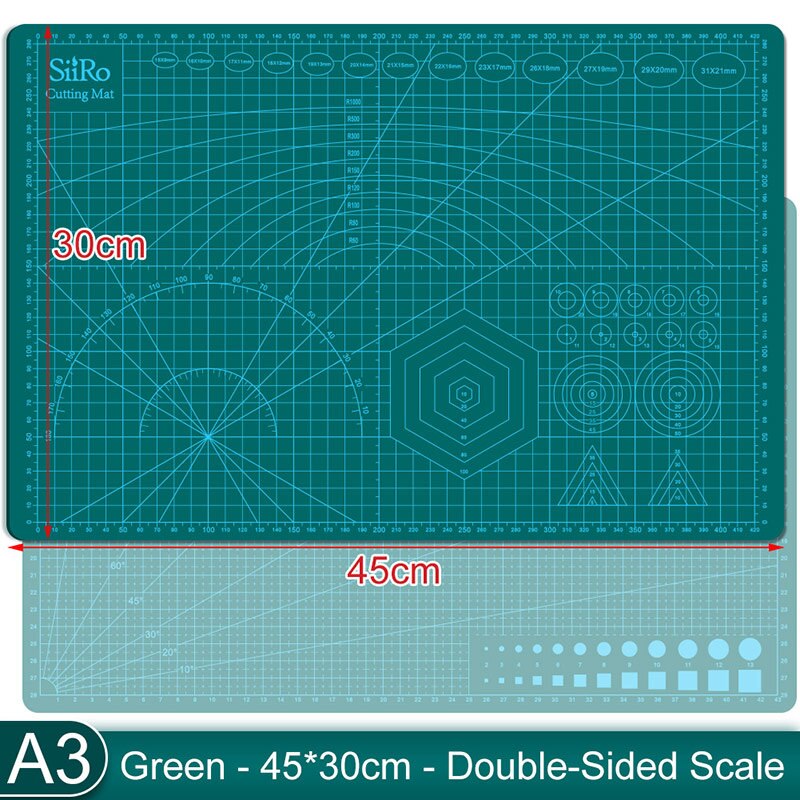 Leather Kit Leathercraft Working Tool Kit with Cutting Mat Saddle Making Tool Set Prong Punch Knife for Leather Craft Making DIY: A3 - Cutting Mat