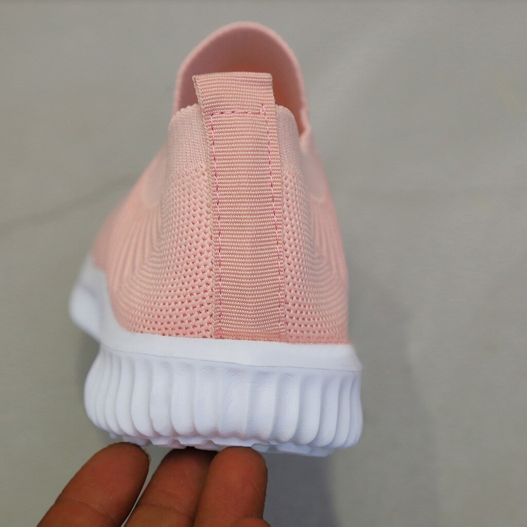 Zapatillas de tenis ligeras para mujer, zapatos vulcanizados de punto de malla transpirable, de deslizamiento para exterior, de talla grande