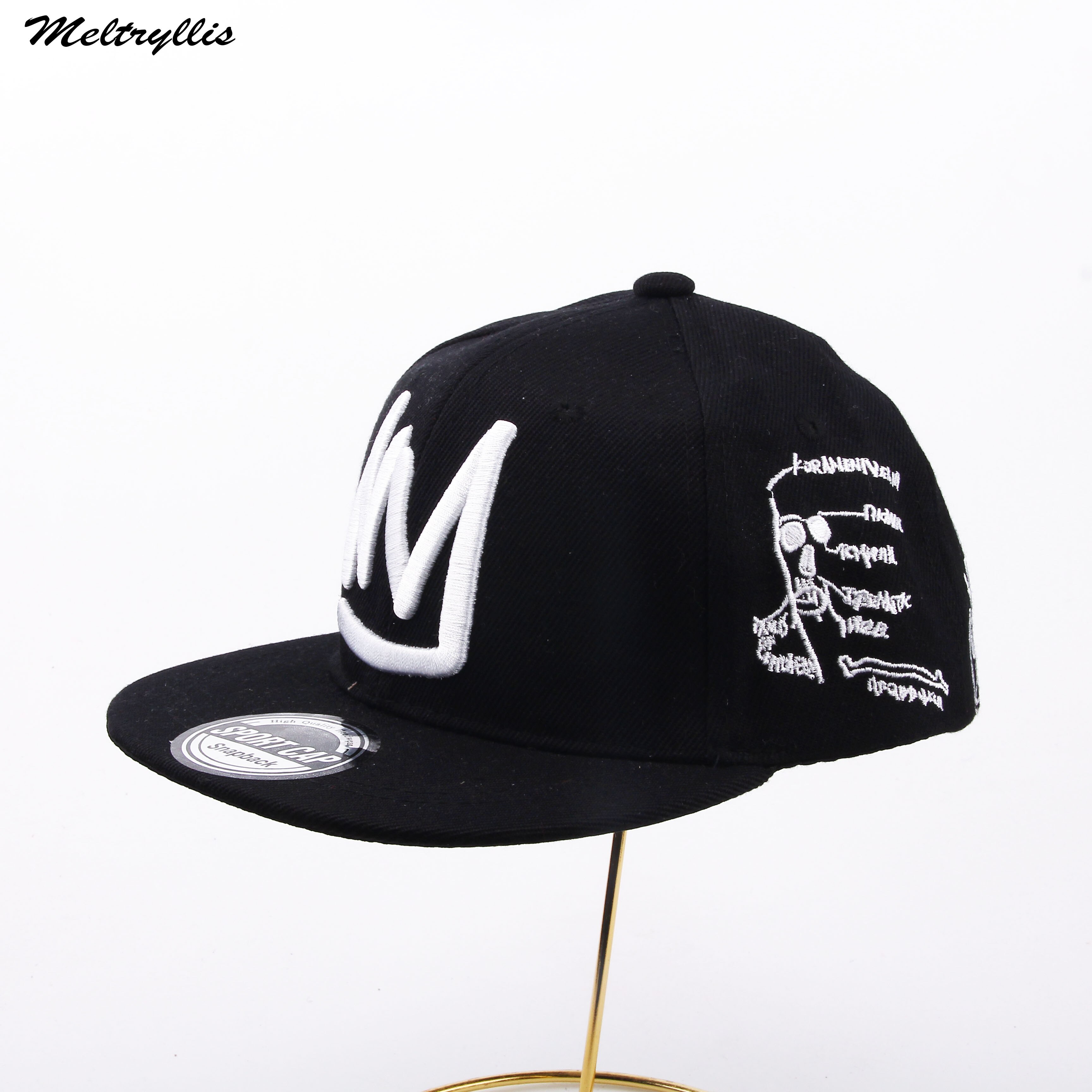 [meltryllis] snapback hatte baseball cap hip hop hat billige hatte til mænd kvinder afslappet breve broderi far caps