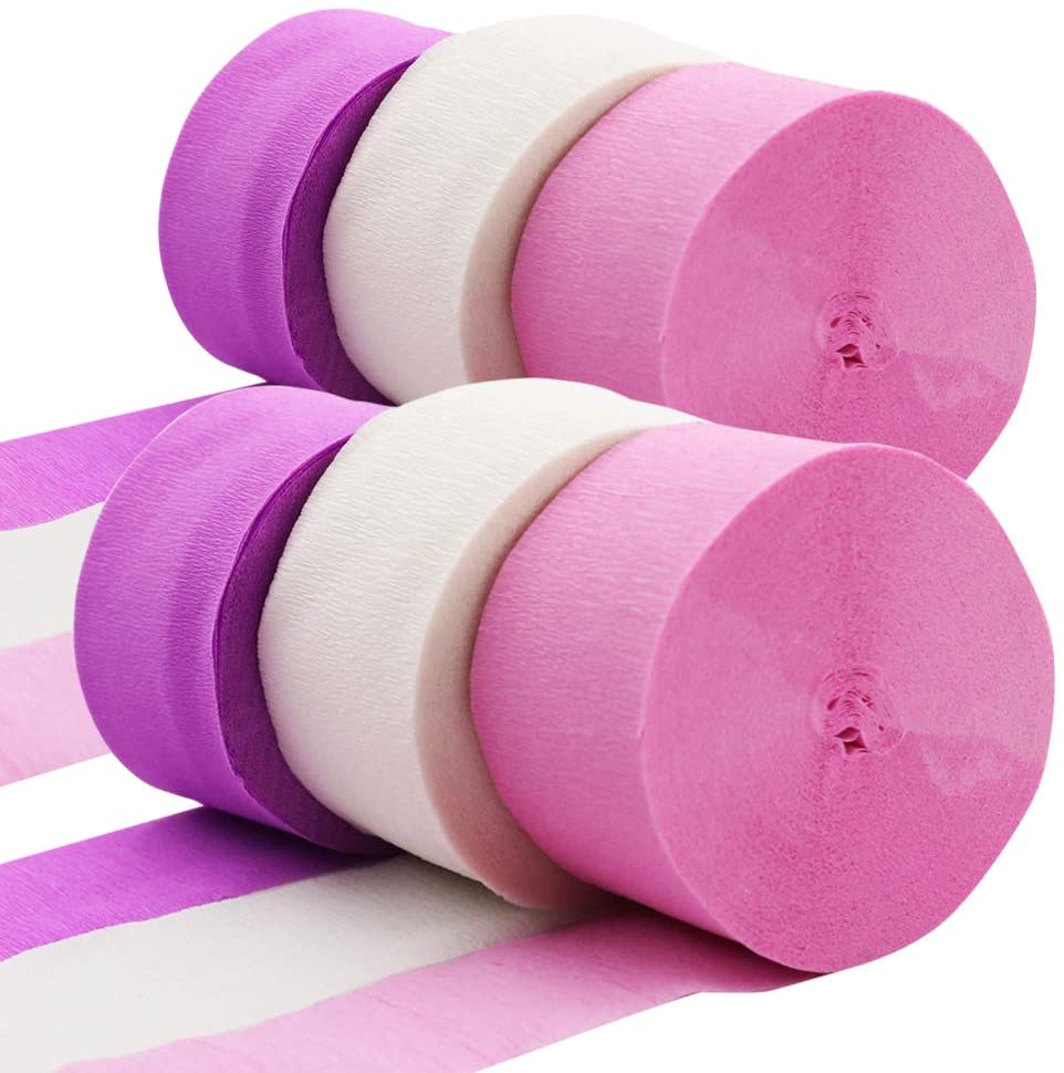 6 Rolls Crepe Paper Streamer Rolls Hanging Party Decor Eid Mubarak Ramadan Decor Weddiing Birtthday Party Backdrop Streamer: NO.5 6Rolls