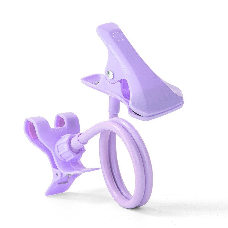 Long Arm Lazy Phone Holder Mobile Phone Flexible Bed Desk Table Stand Holder Clip Bracket For iPhone Huwei Samsung Stand: purple