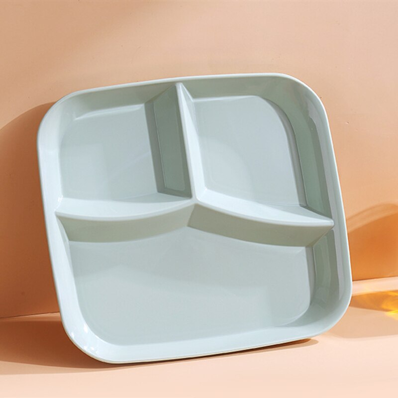 3-Grid Plates Dinner Plates Set Dinnerware Compartment Plate Serving Dishes Salad Kitchen Eco-friendly Tableware Dishwasher safe: Green