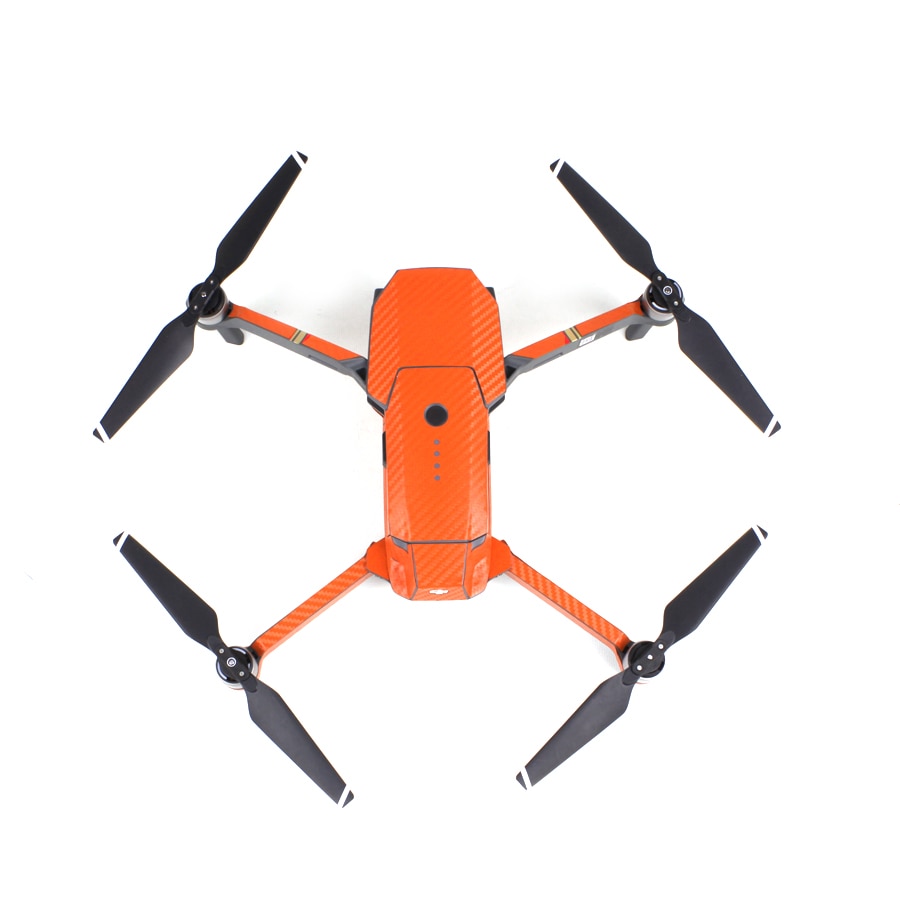 Calcomanía de carbono impermeable para cuadricóptero, naranja, envoltura de piel para DJI Mavic Pro