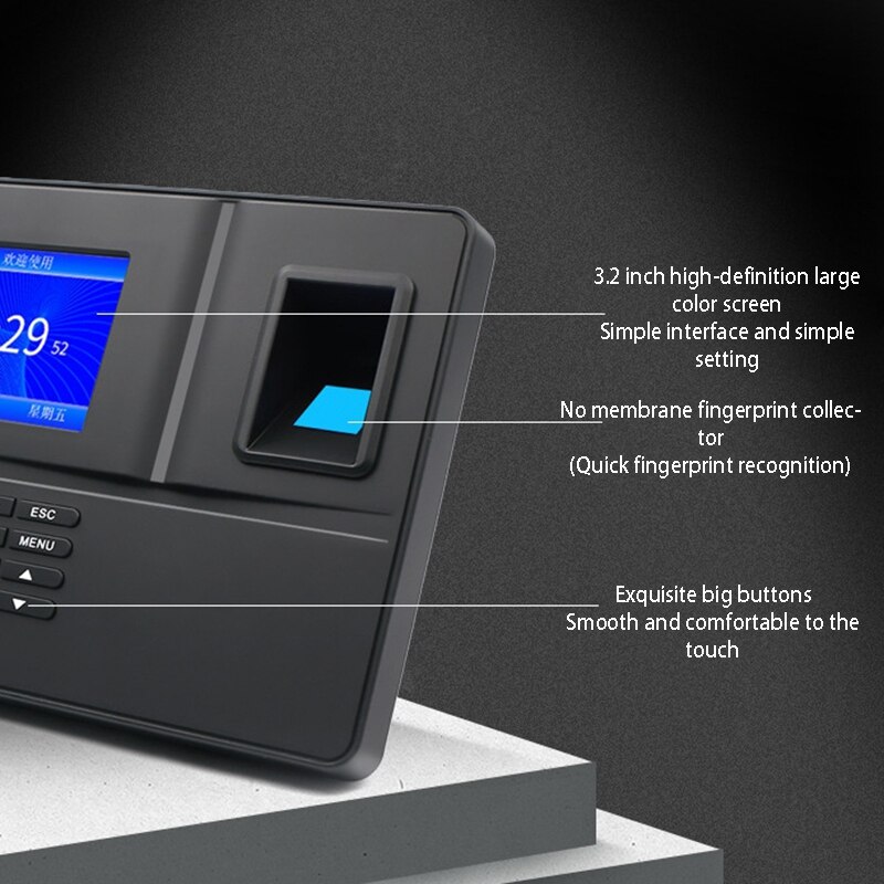 Fingerprint Attendance Machine Lcd Display Usb Fingerprint Attendance System Time Clock Employee Checking-In Recorder