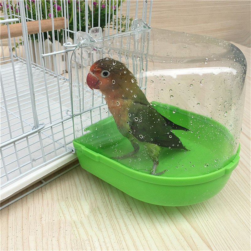 Plast fugl vandbad kasse badekar papegøje til undulat lovebird fugl kæledyr bur hængende skål parakit fuglebad hængende tilbehør
