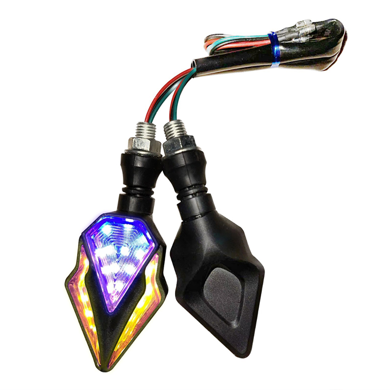 2 uds lámpara de dirección de motocicleta indicador luces de señal de giro freno LED luz de giro trasera intermitentes luz intermitente ámbar