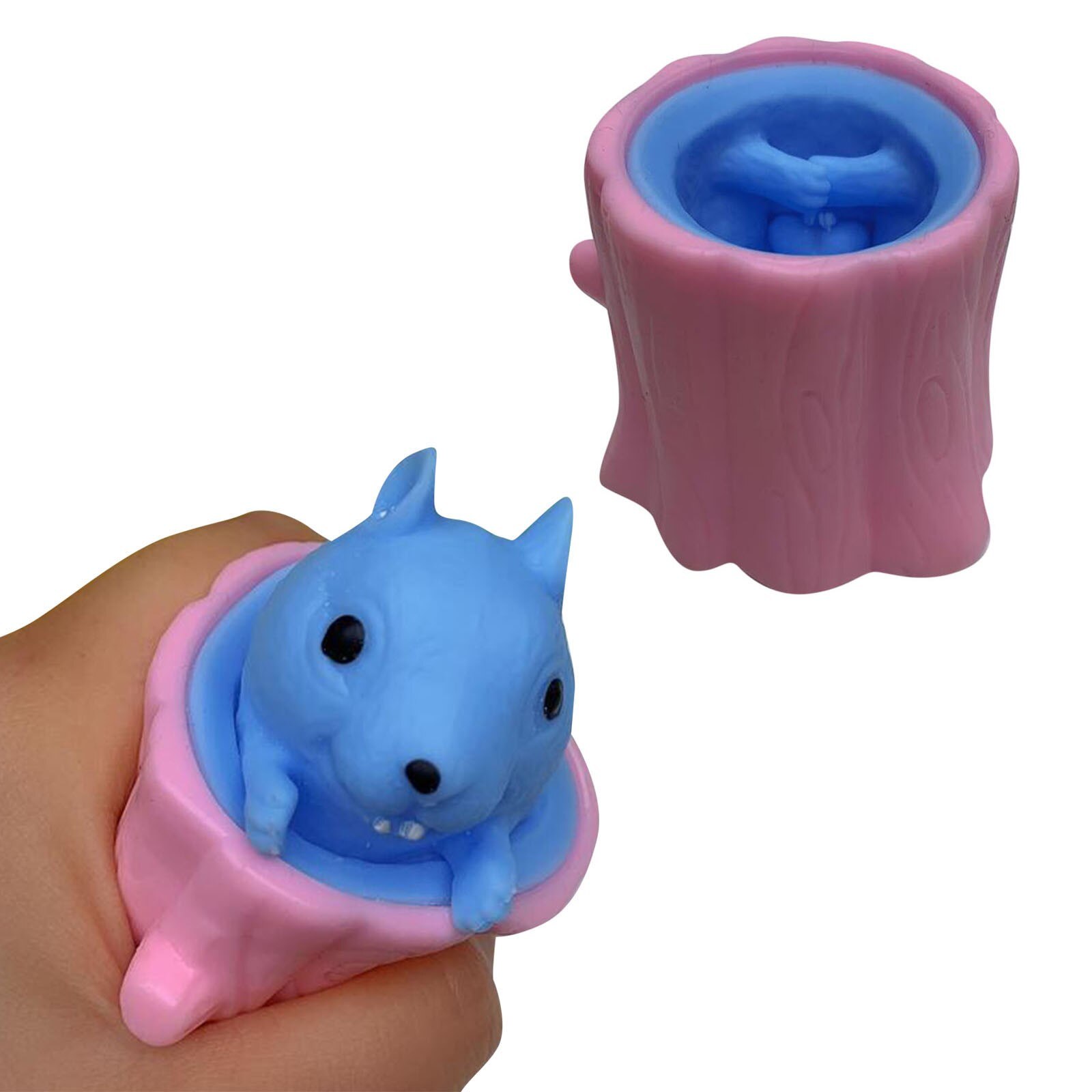 Cute Animal Squirrel Squeeze Squirrel Vent Squirrel Cup Decompression Toy Stump Rubber Stake Fidget Toys For Friends