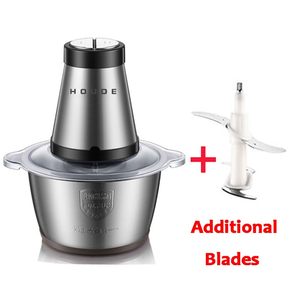 Electric Chopper Minner 500W Powerful Meat Grinder Vegetble Mixer 220V-240V 2 Speed Stainless steel 2L Capacity: AU / Standard Extra Knife